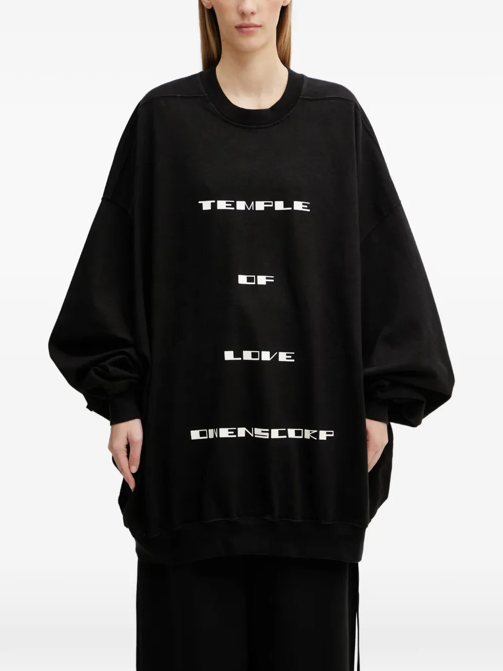 Rick Owens DRKSHDW slogan-print oversized sweater - Nero