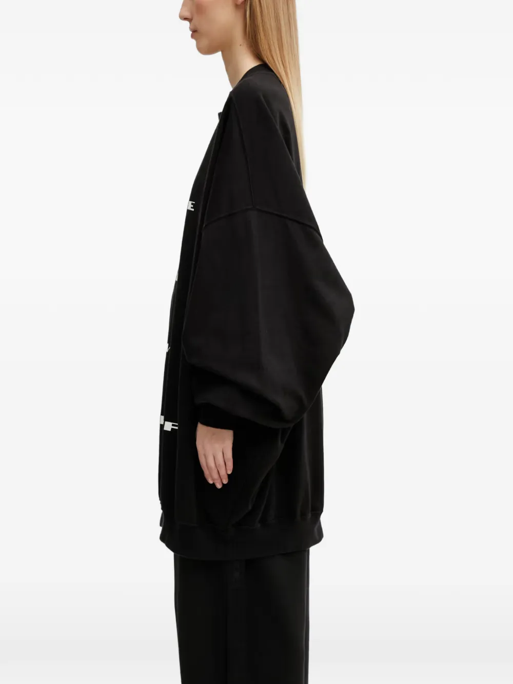 Rick Owens DRKSHDW Oversized trui met tekst Zwart