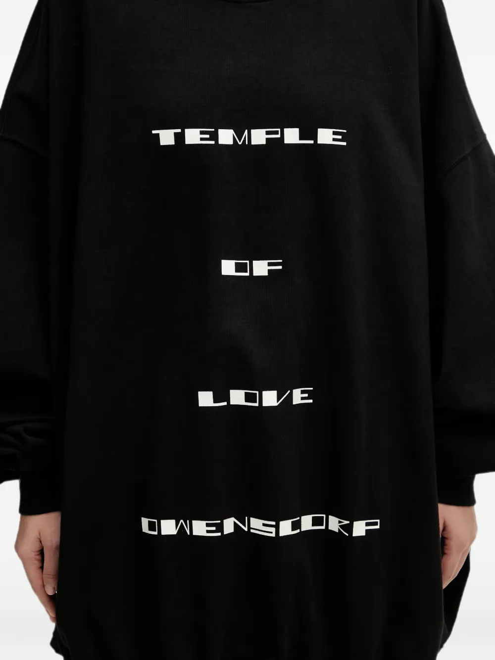 Rick Owens DRKSHDW Oversized trui met tekst Zwart