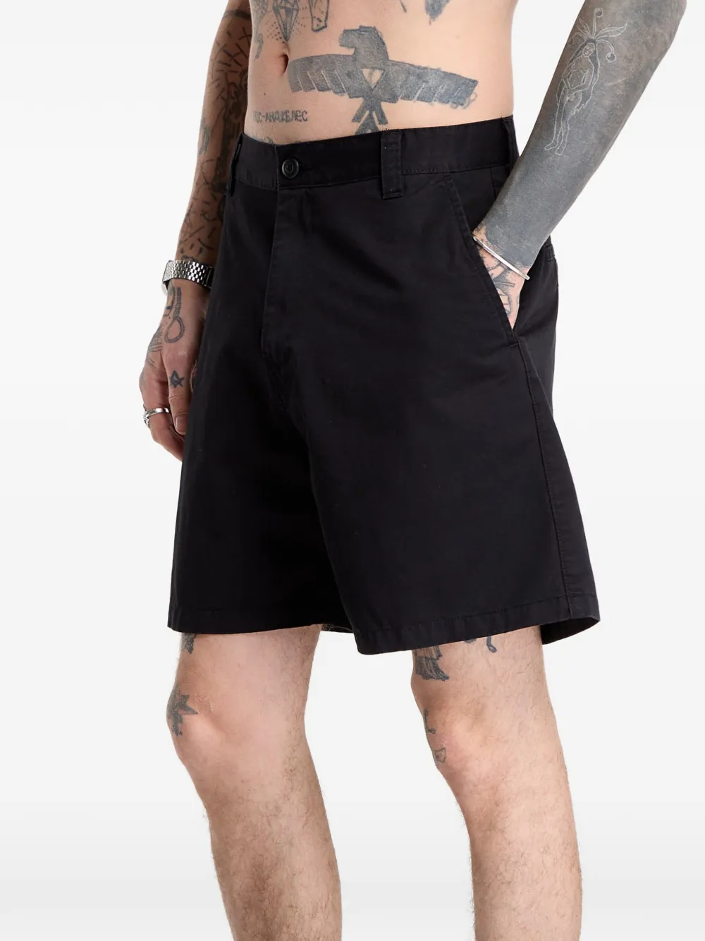 Carhartt WIP Brady shorts met logopatch Zwart