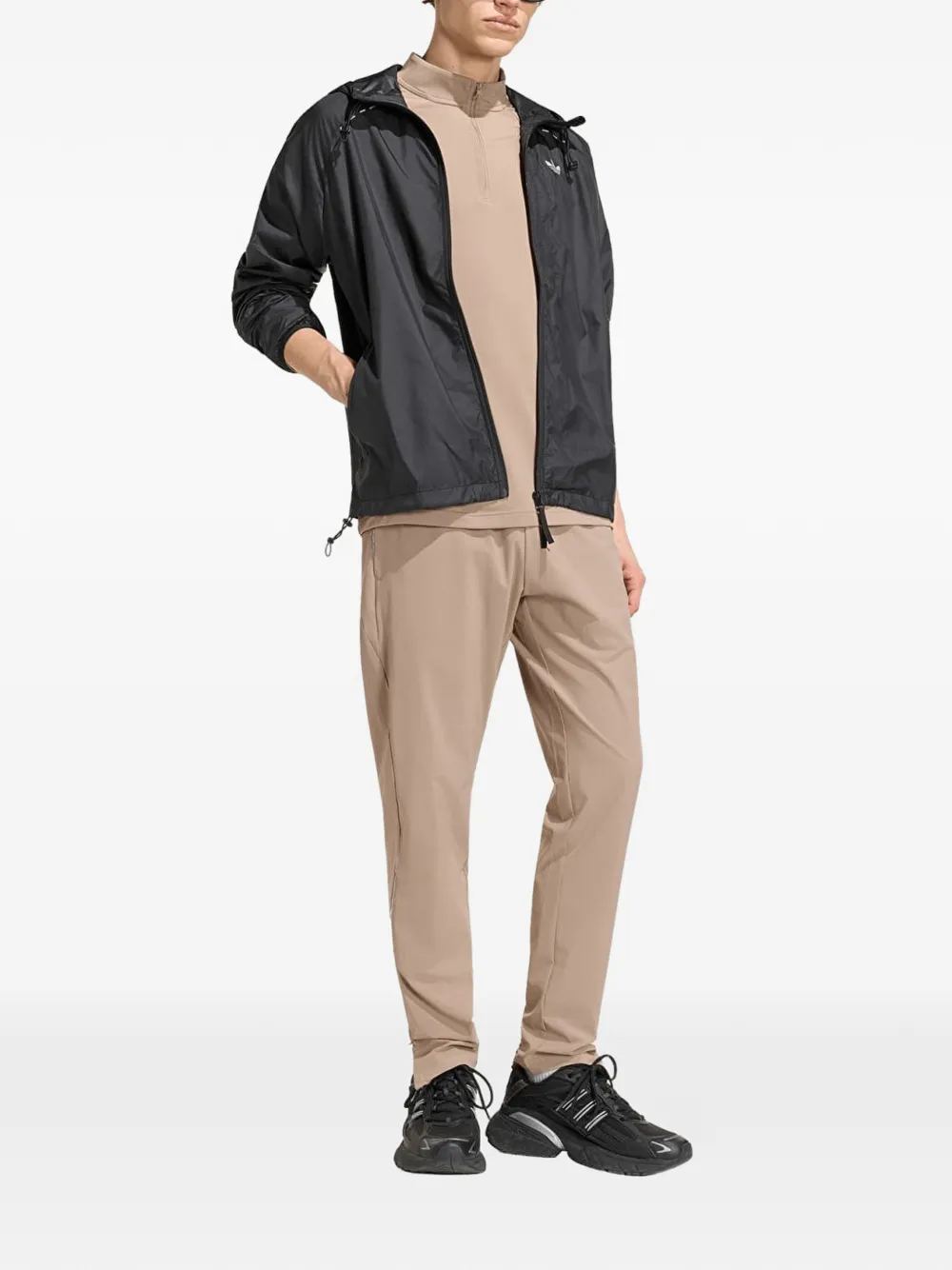 adidas Tech Trefoil Essentials zip-up hoodie Zwart