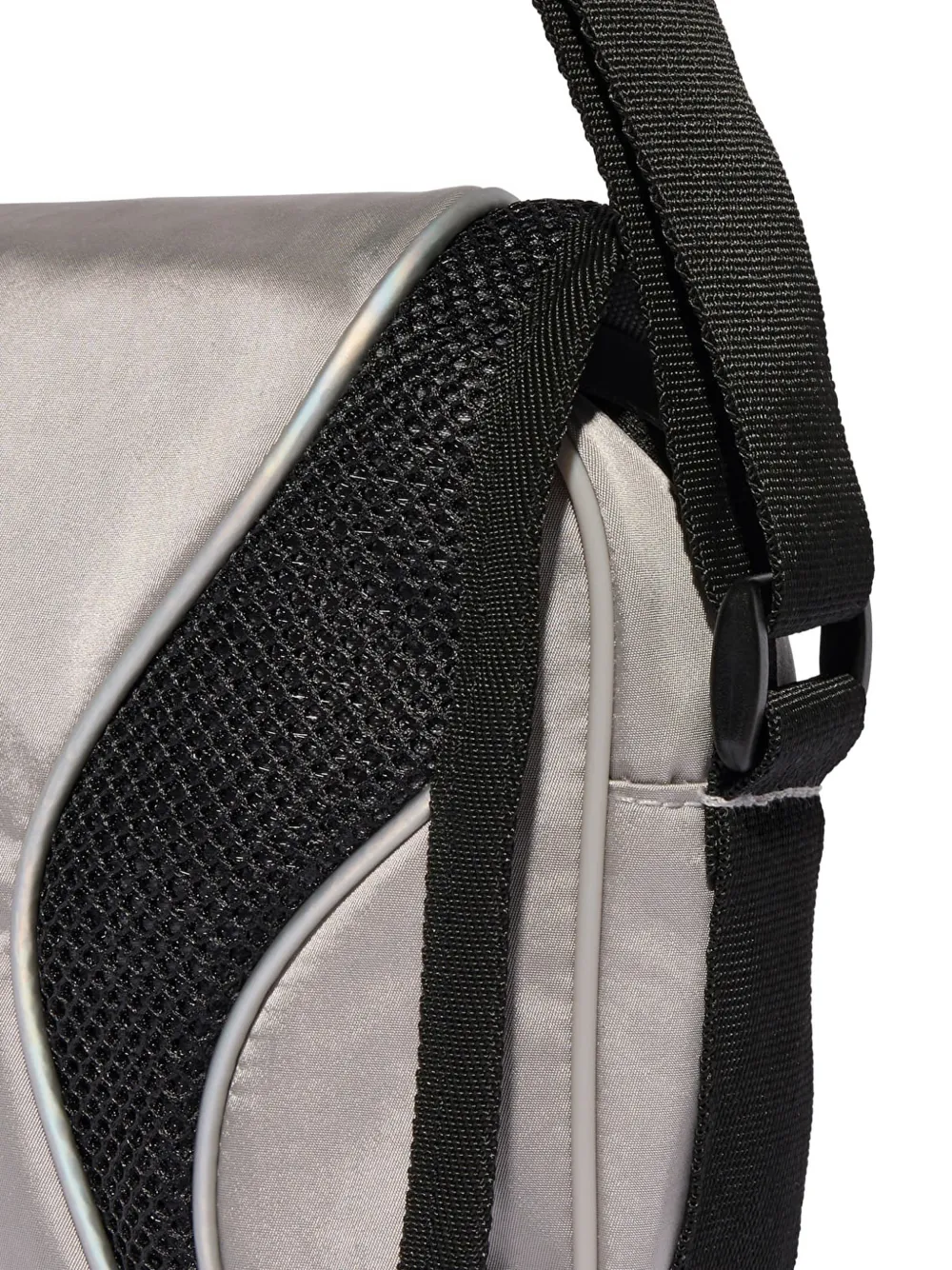 adidas logo-print mesh-panel messenger bag Grijs