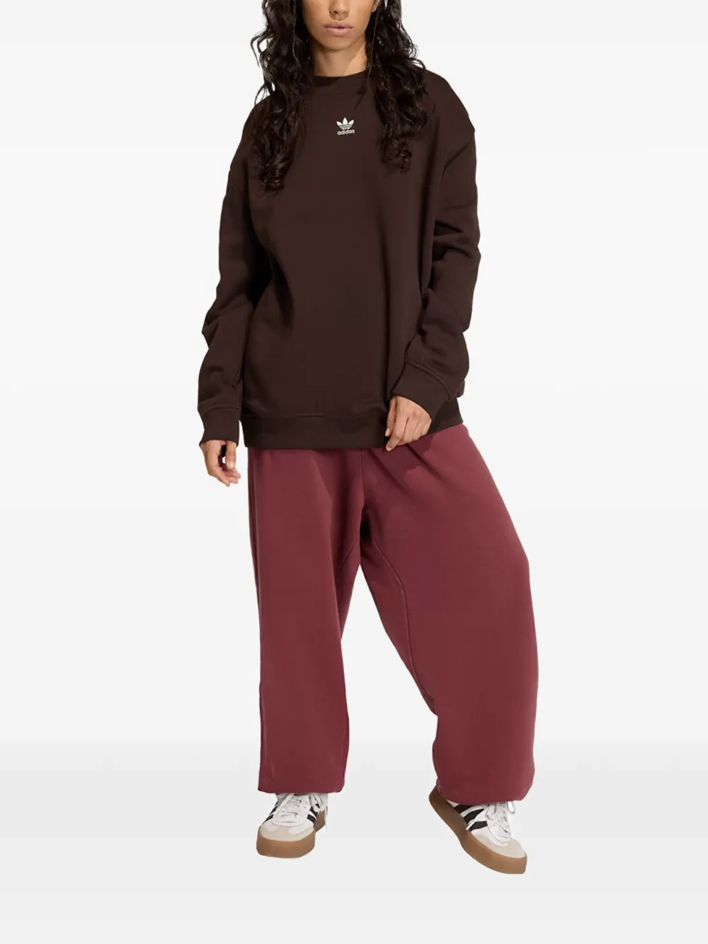  Adidas Sudadera Essentials Fleece Oversize - Marrón 