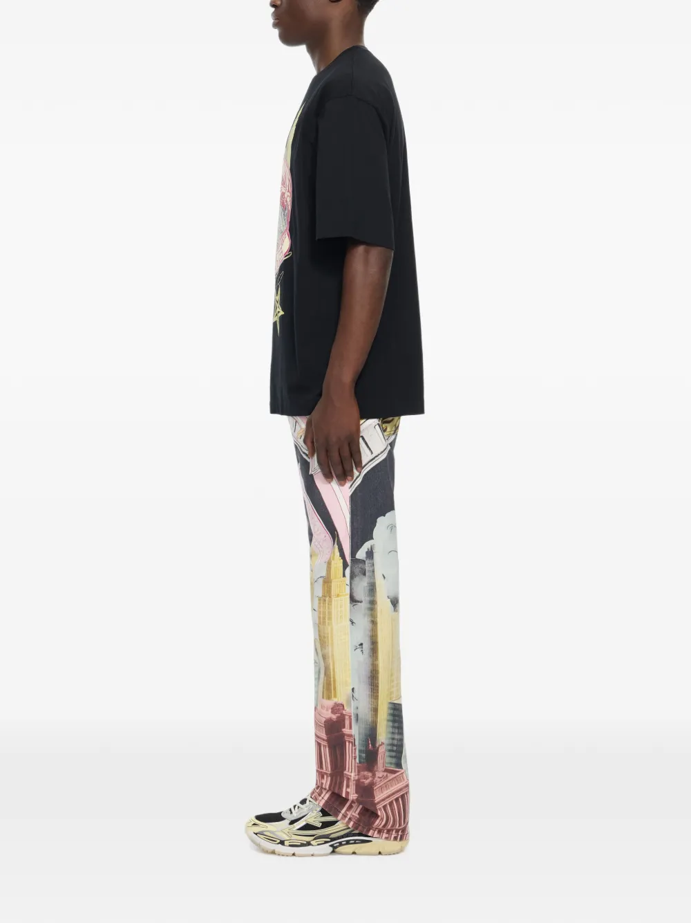 Off-White Big Frame World Skate T-shirt met print Zwart