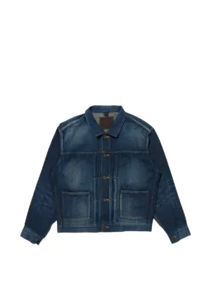 Kaptain Sunshine Denim Tracker 1P Buttoned Cotton Jacket | Blue