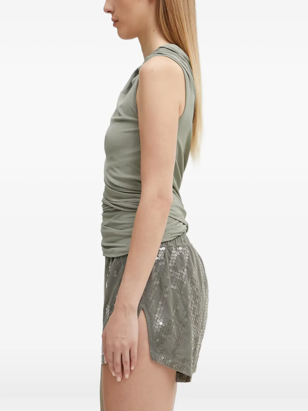 Rick Owens Lilies Luna gedrapeerde mouwloze top Groen