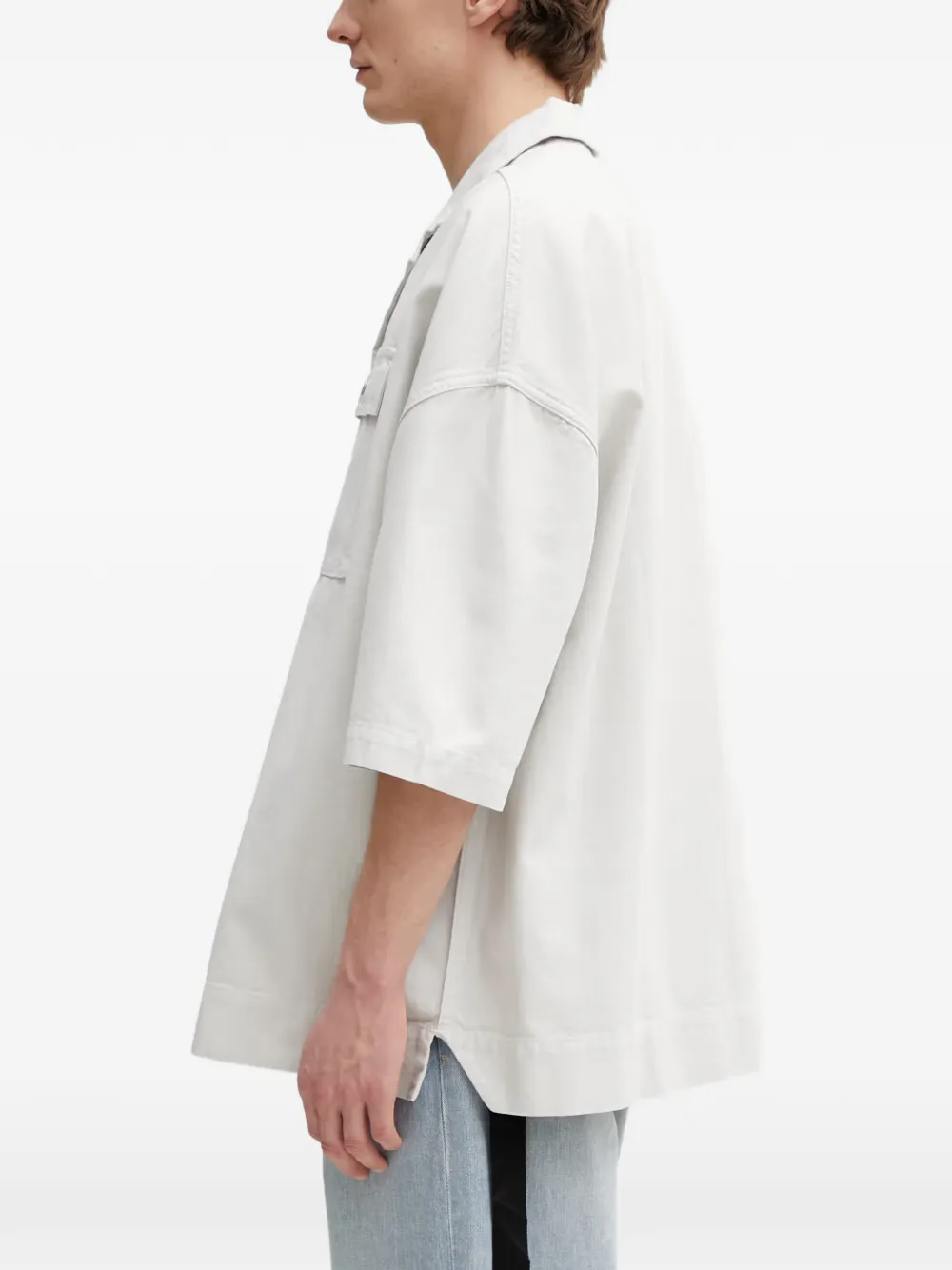 Rick Owens DRKSHDW Magnum Tommy overhemd met opgestikte zak en korte mouwen Grijs