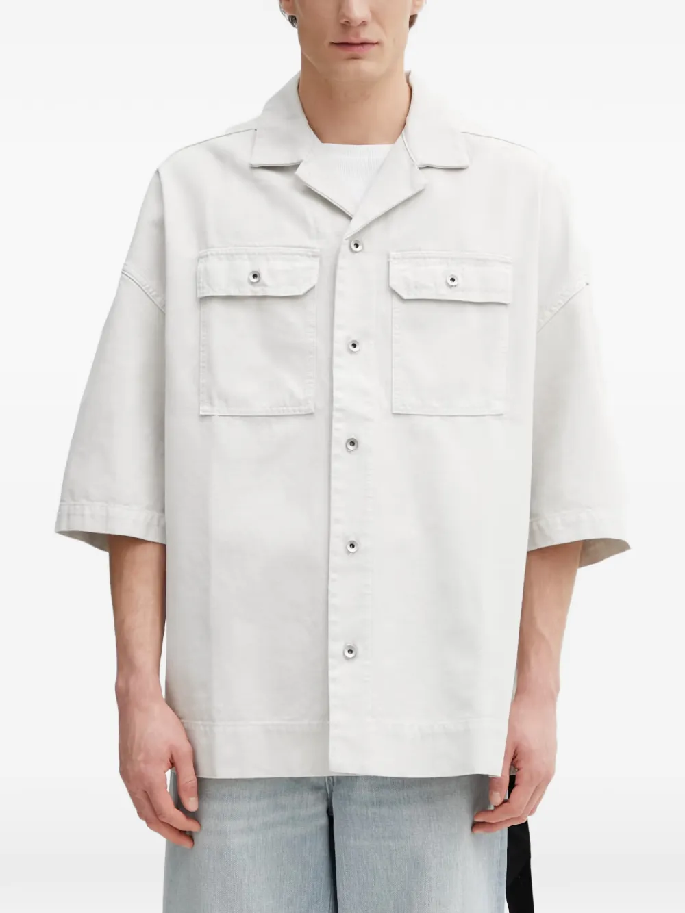 Rick Owens DRKSHDW Magnum Tommy patch-pocket short-sleeve shirt - Grigio