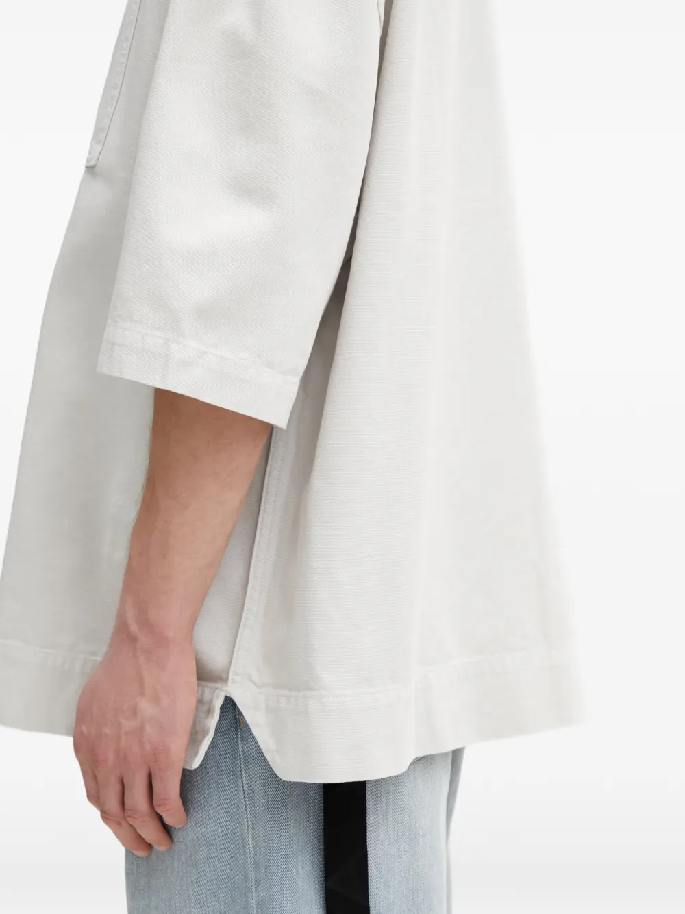 Rick Owens DRKSHDW Magnum Tommy overhemd met opgestikte zak en korte mouwen Grijs