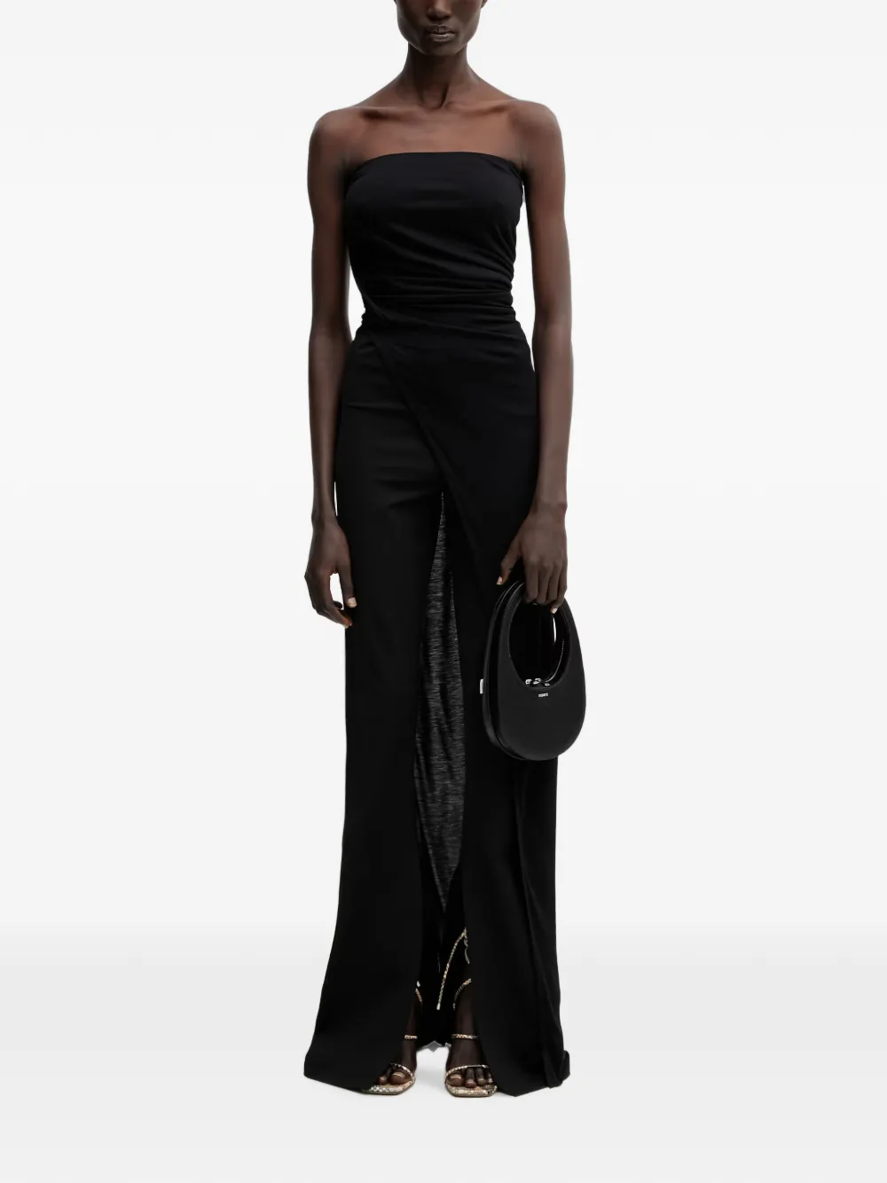Rick Owens Lilies ruched strapless top - Nero