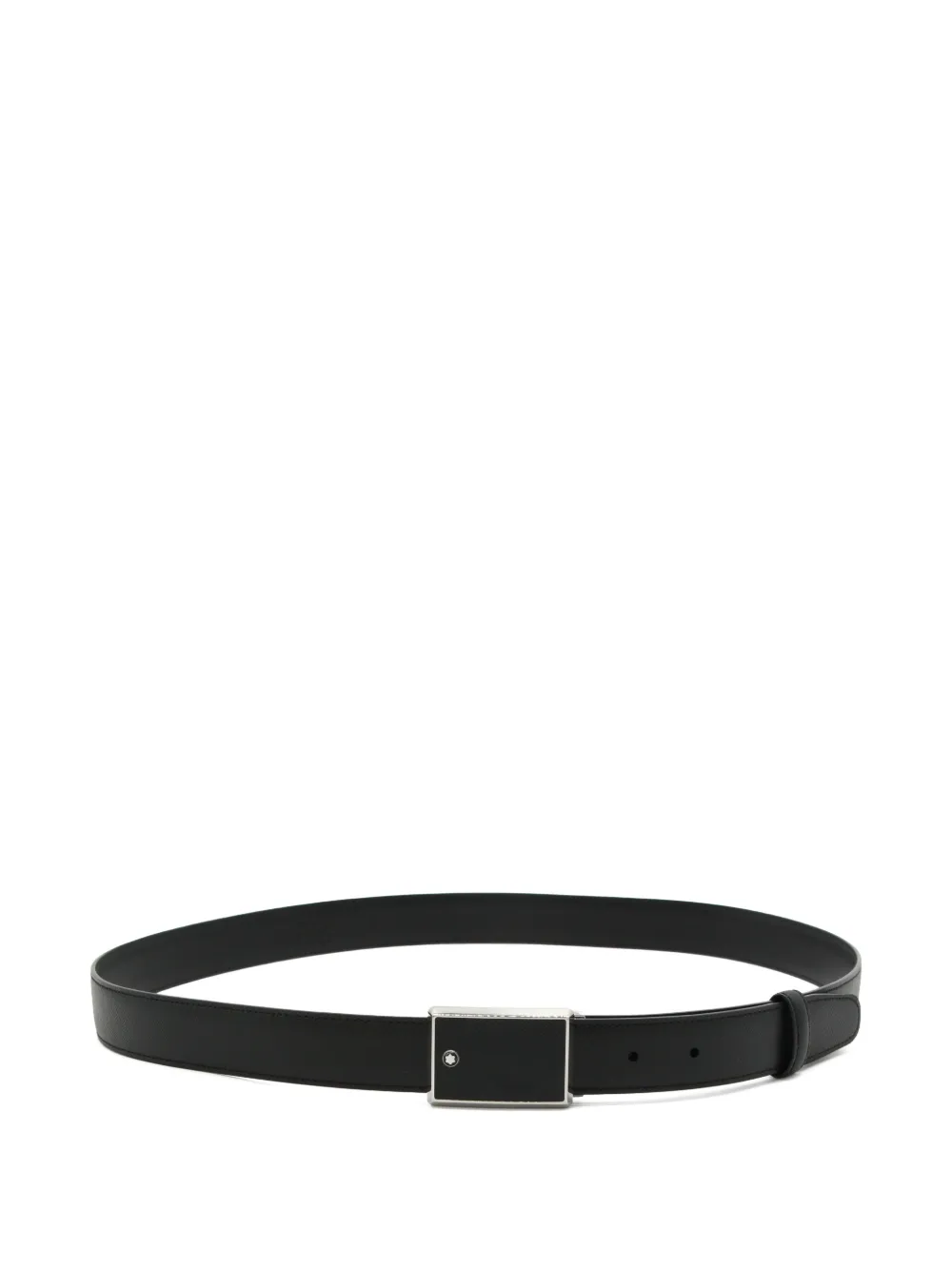 Montblanc logo-plaque leather belt - Nero