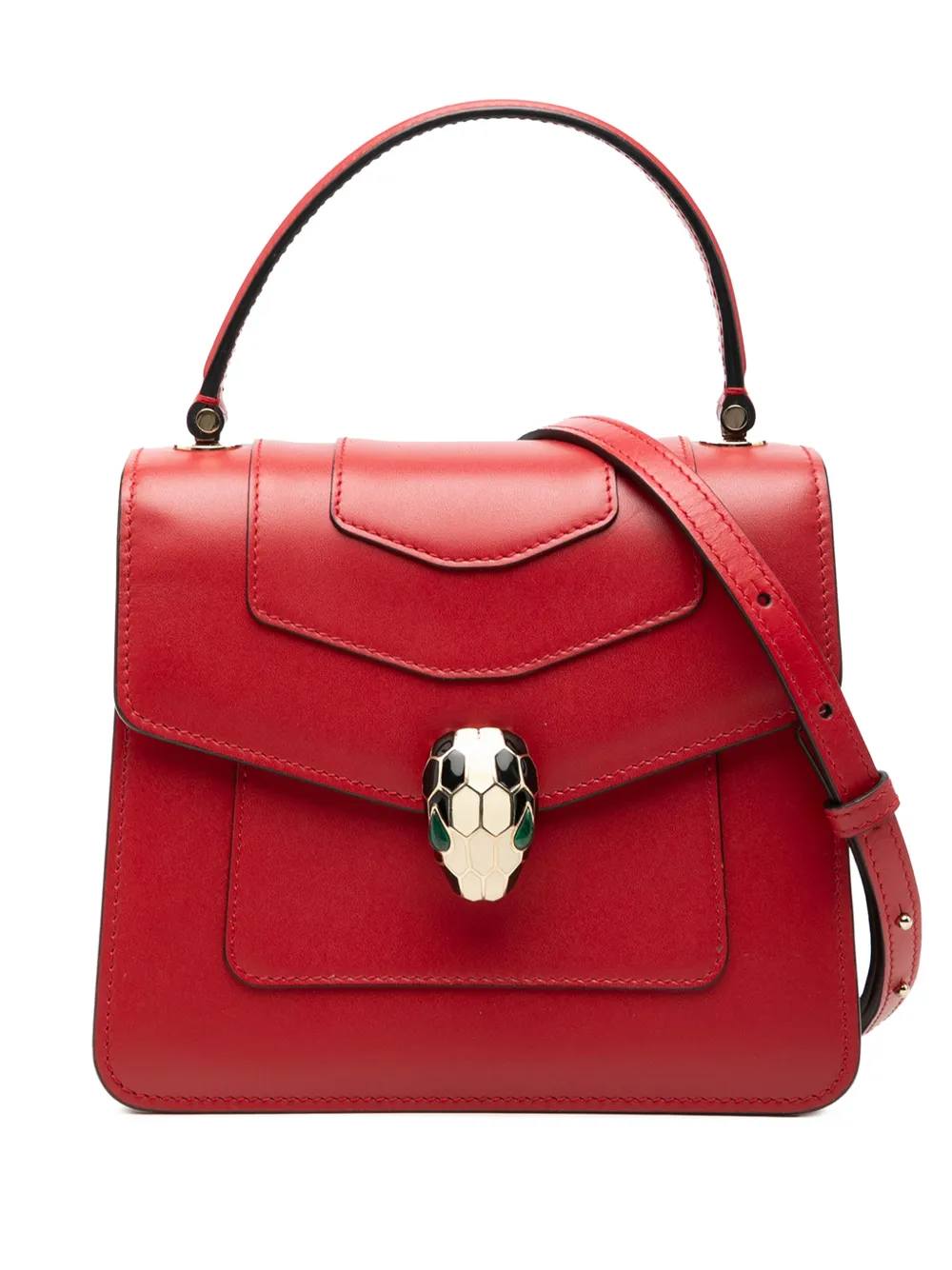Bvlgari Pre-Owned 2010-2026 Small Calfskin Serpenti Forever Top Handle Bag satchel - Rosso