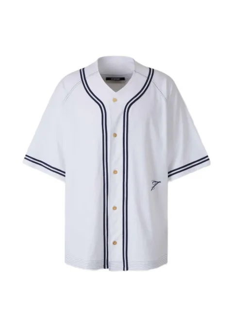 Jacquemus The Baseball striped-trim embroidered-logo shirt