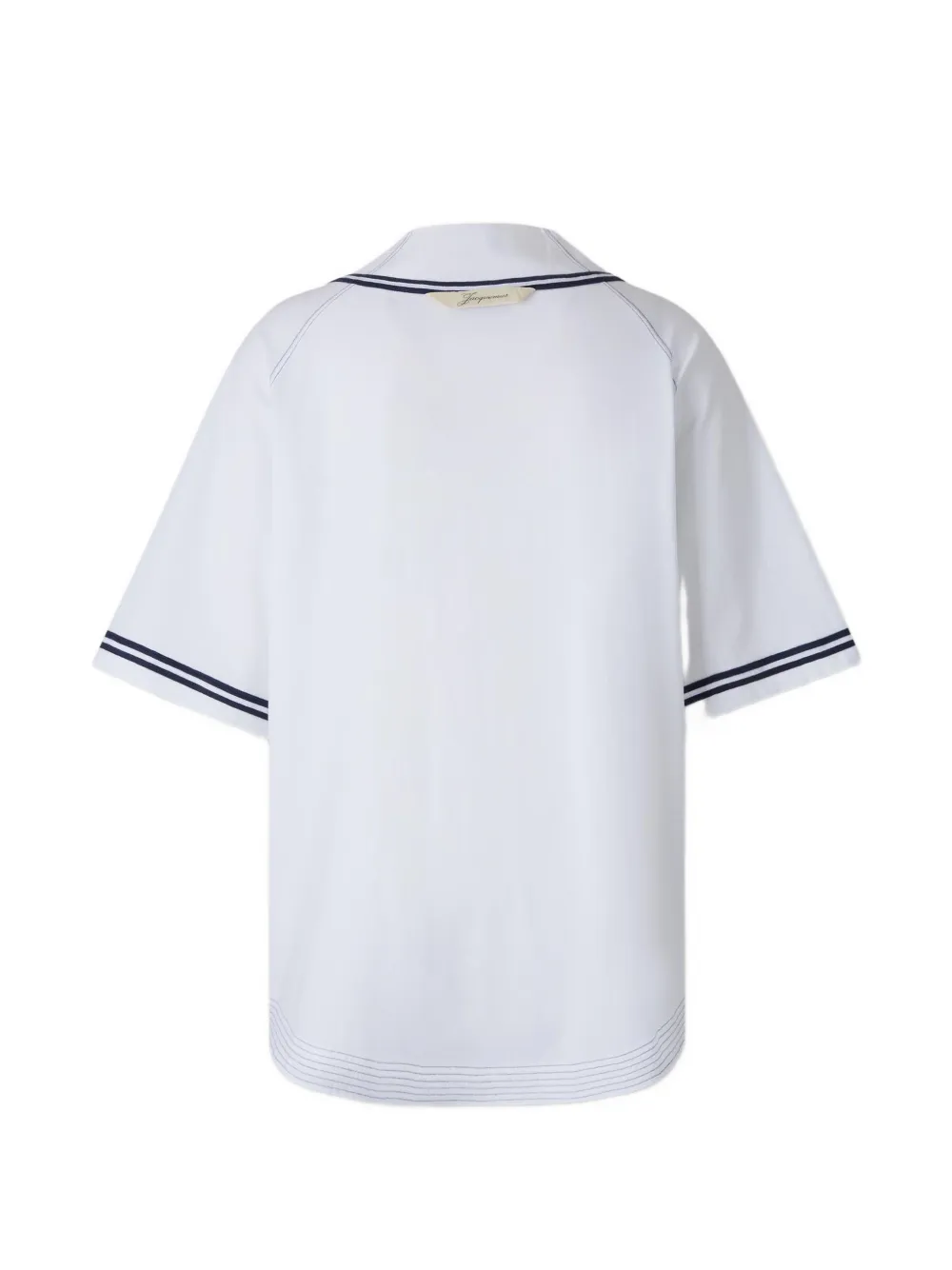 Jacquemus The Baseball overhemd met geborduurd logo en gestreepte afwerking Wit