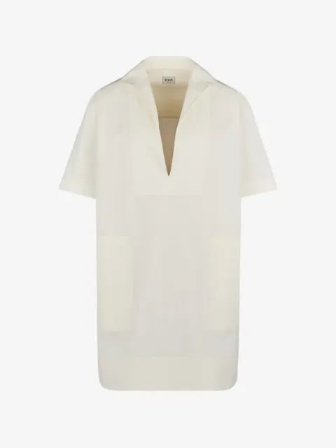Tod's V-neck patch-pocket dress