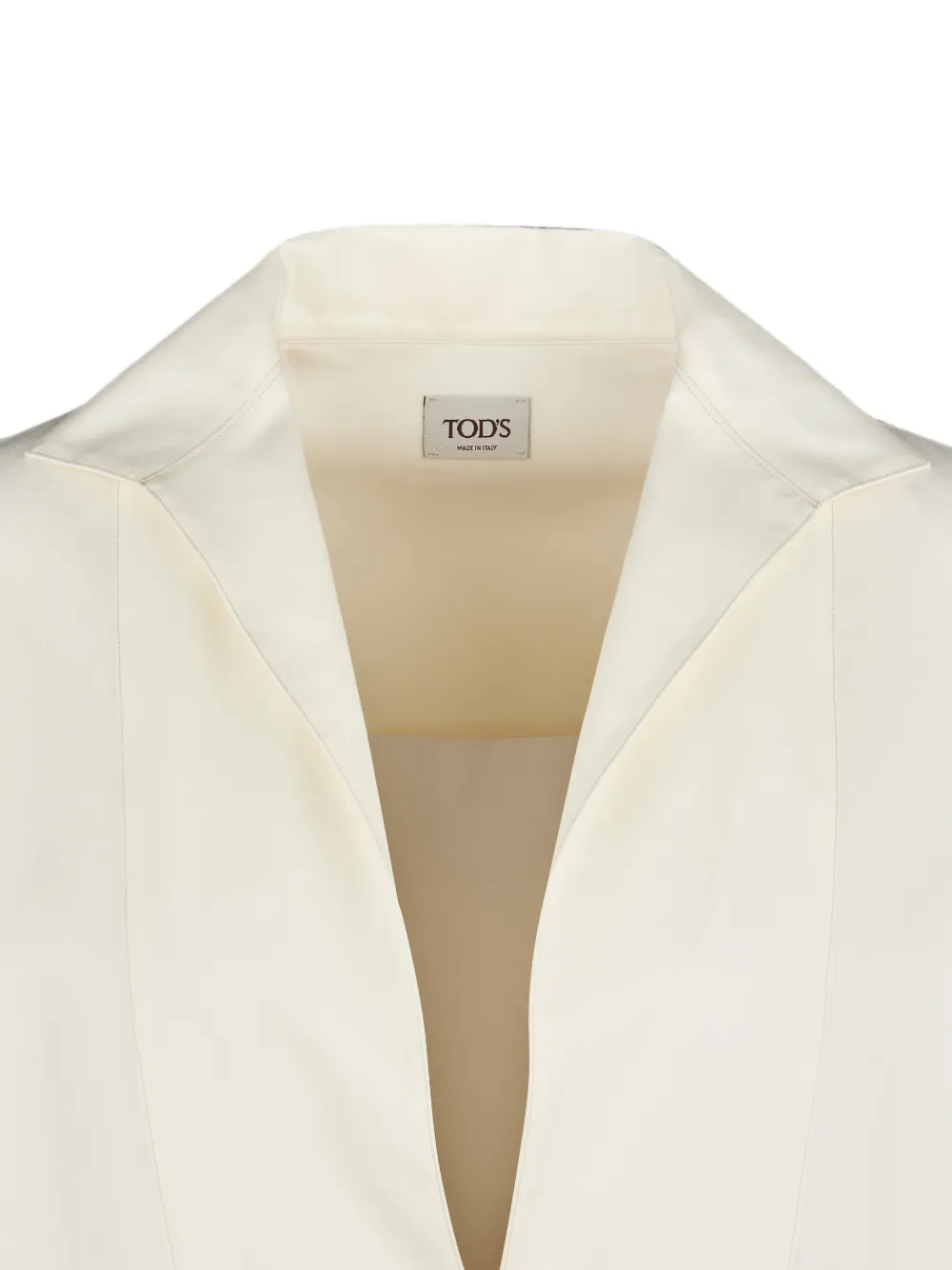 Tod's V-neck Patch-pocket Dress in Neutrals, view 2