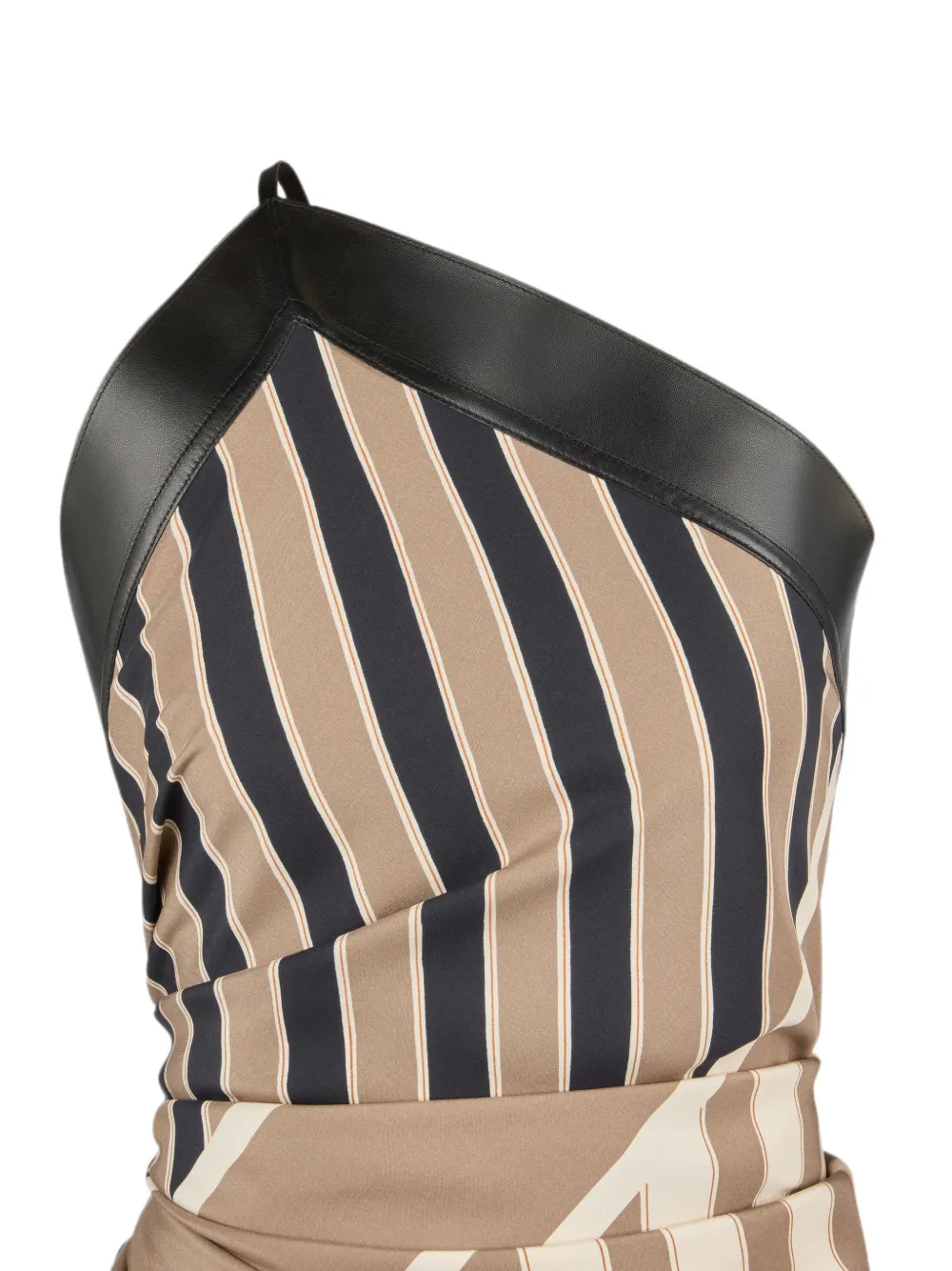 Tod's Zijden top met leren inzetstukken Beige