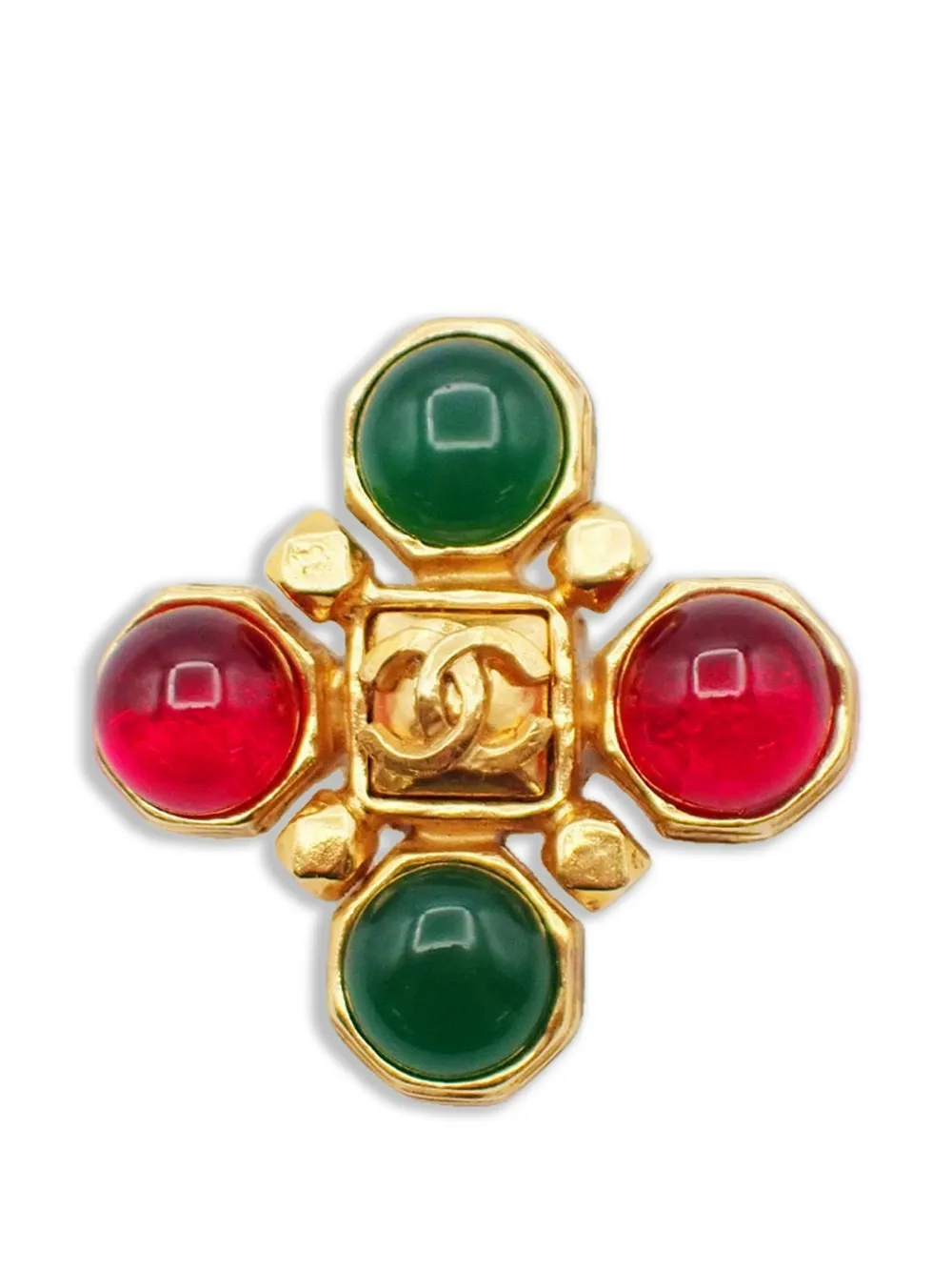 CHANEL Pre-Owned Spilla Gripoix CC 1997 - Oro
