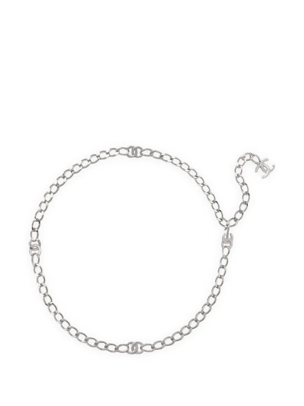CHANEL Pre-Owned 1997 Interlocking CC chain belt - Argento
