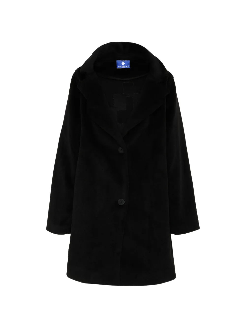 COUNTY OF MILAN logo-patch button-up coat - Nero