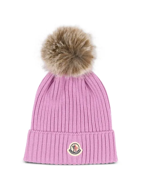 Moncler Enfant ribbed-knit pompom beanie hat