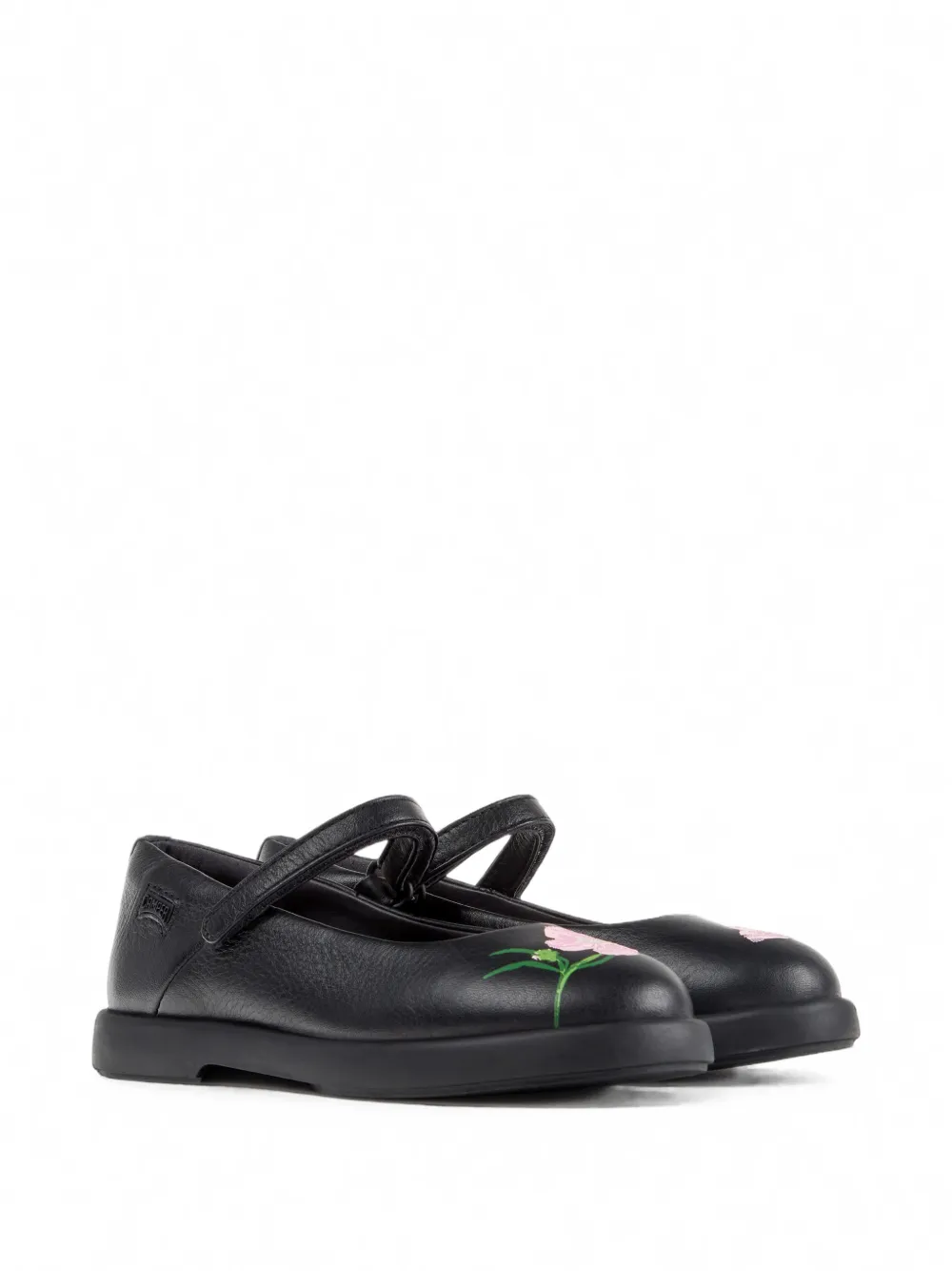 Camper Kids Ballerine Twins Duet con ricamo a fiori - Nero