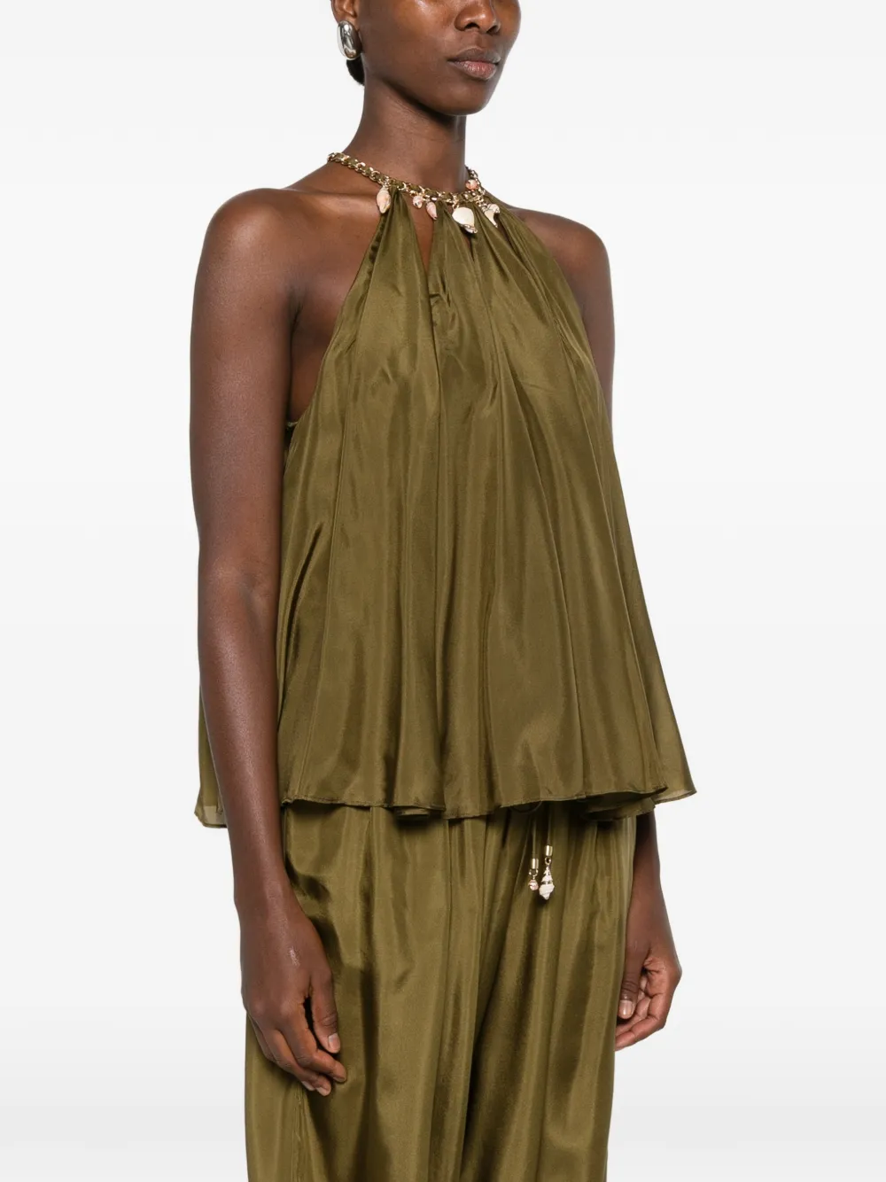 ZIMMERMANN Blouse verfraaid met schelpen Groen
