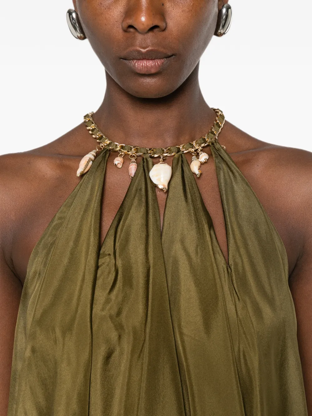 ZIMMERMANN Blouse verfraaid met schelpen Groen