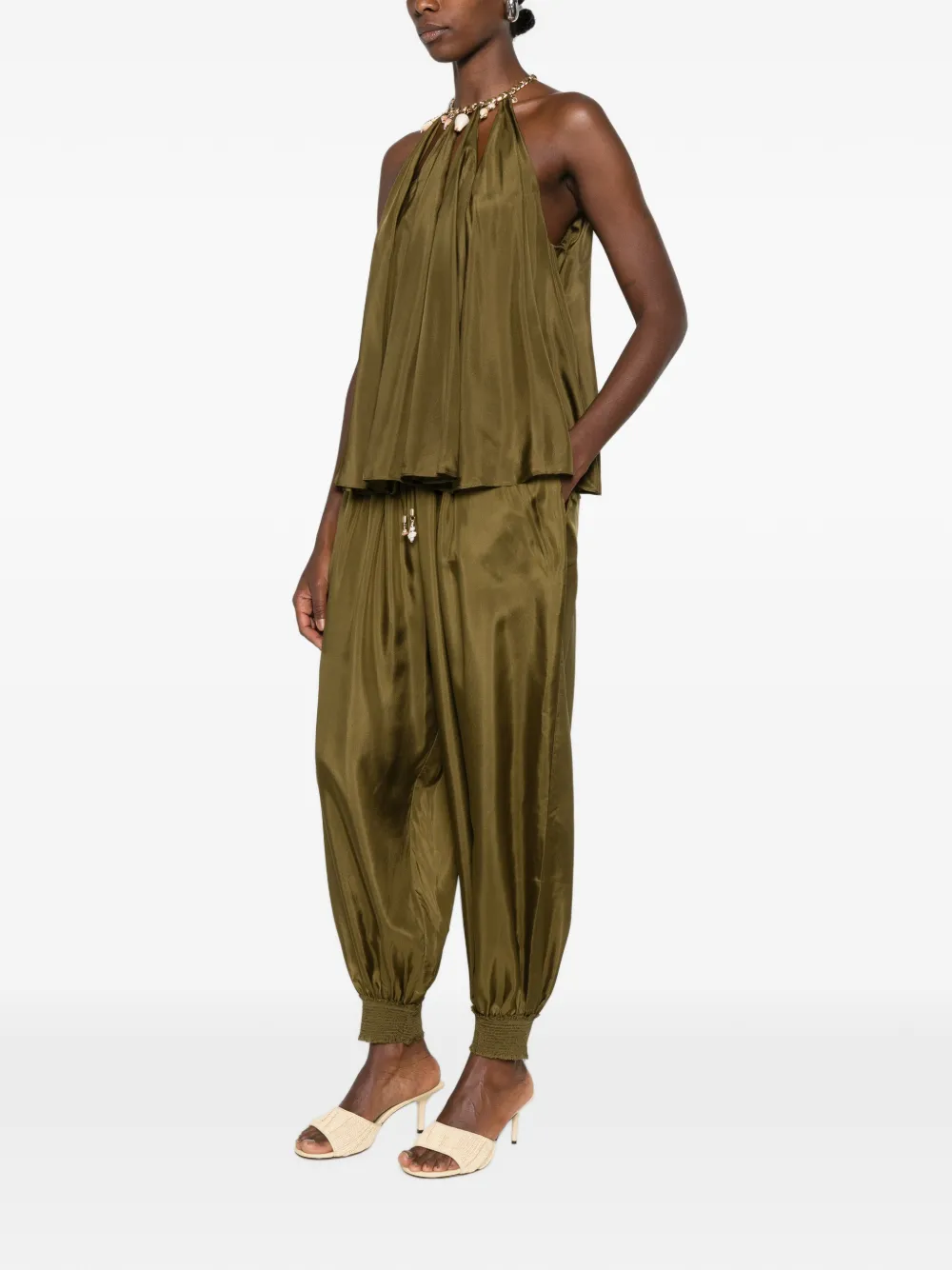 ZIMMERMANN Blouse verfraaid met schelpen Groen