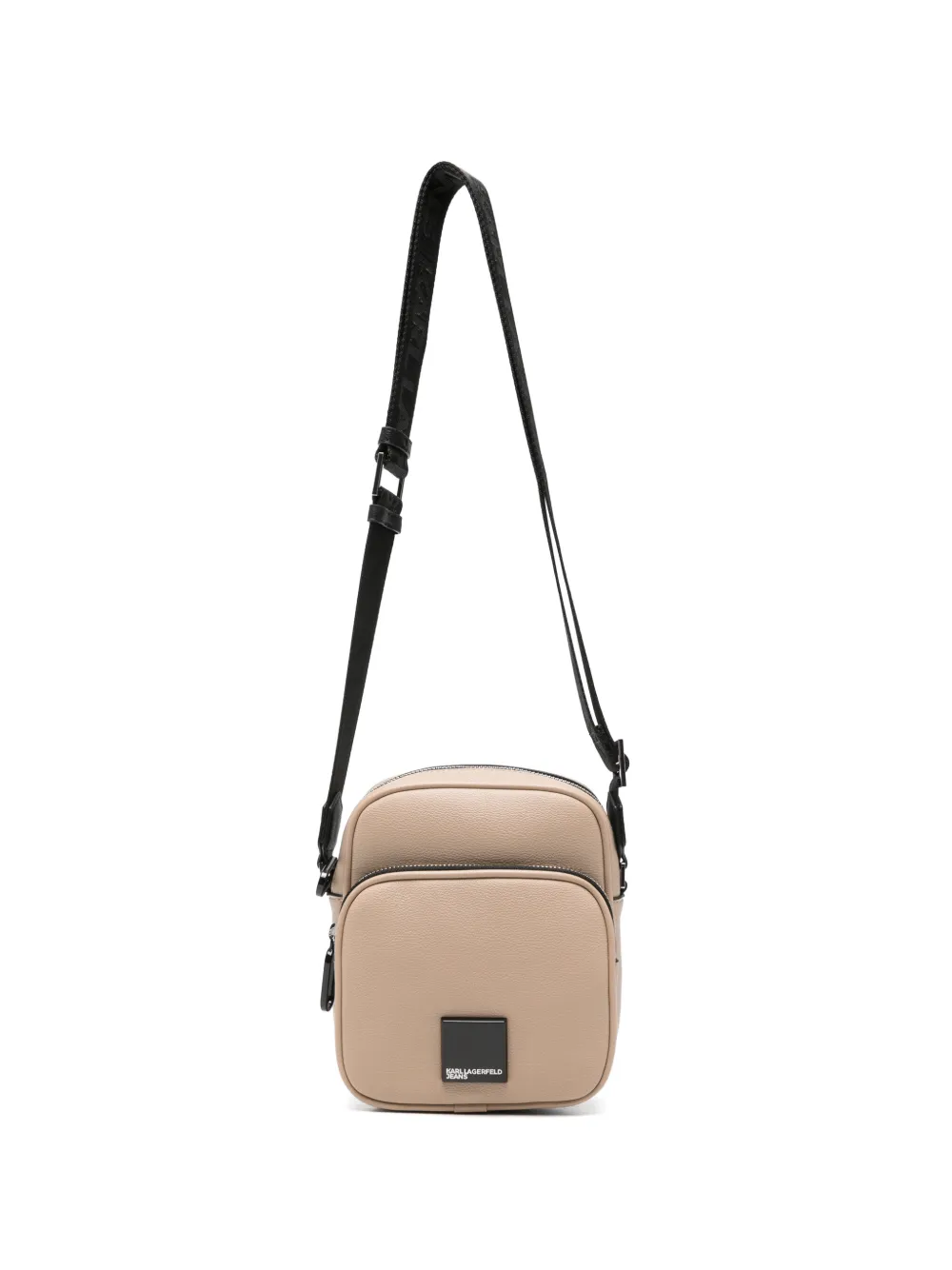 Karl Lagerfeld Jeans logo-patch messenger bag - Nude