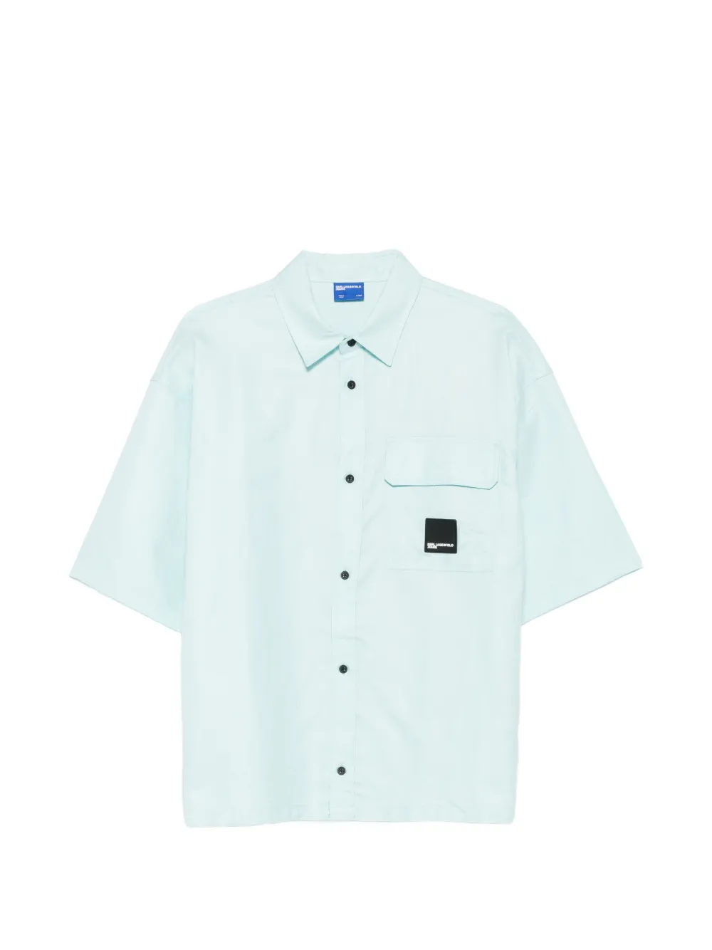 Karl Lagerfeld Jeans logo-patch short-sleeve shirt - Blau