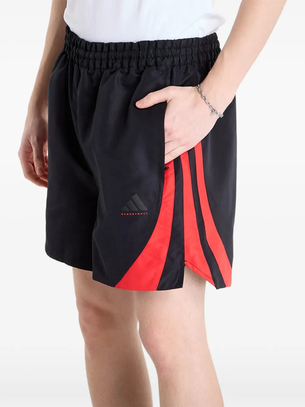 adidas Basketbalshorts met contrasterend vlak Zwart