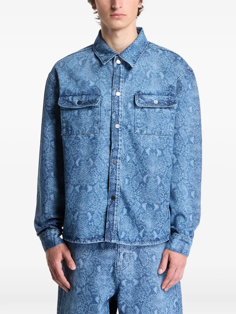 Daily Paper Snake Laser Rahul denim shirt shirt - Blu