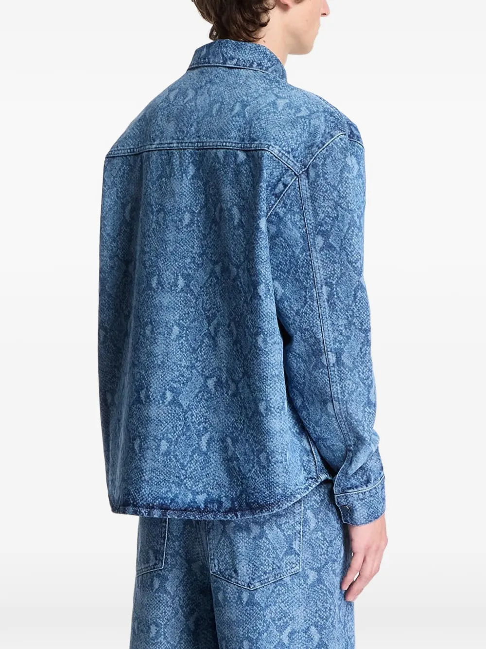 Daily Paper Snake Laser Rahul denim shirt Blauw