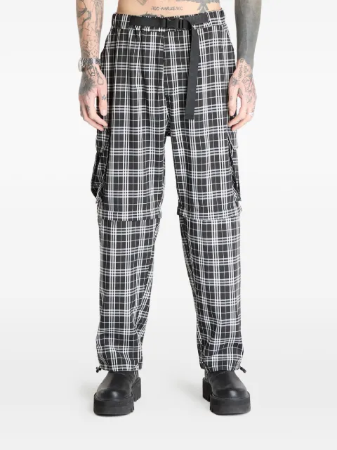 WASTED tartan-check convertible cargo pants