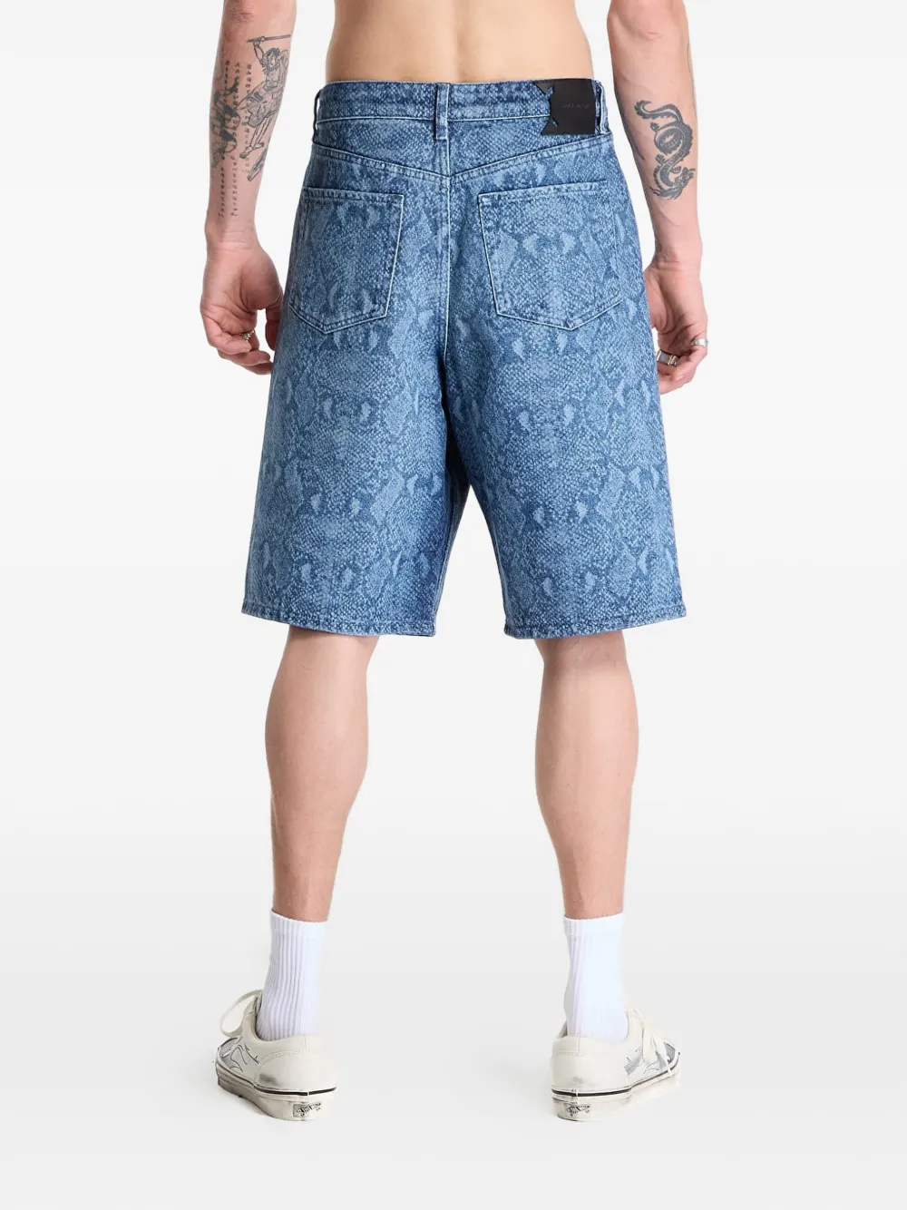  Daily Paper Bermudas Con Efecto De Piel De Serpiente - Azul 