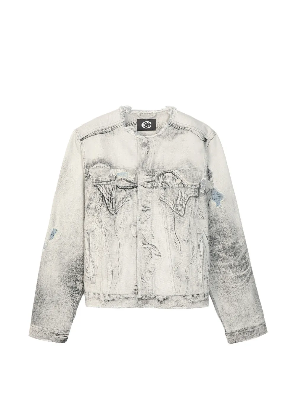 Camperlab Distressed-effect Denim Jacket In Gray