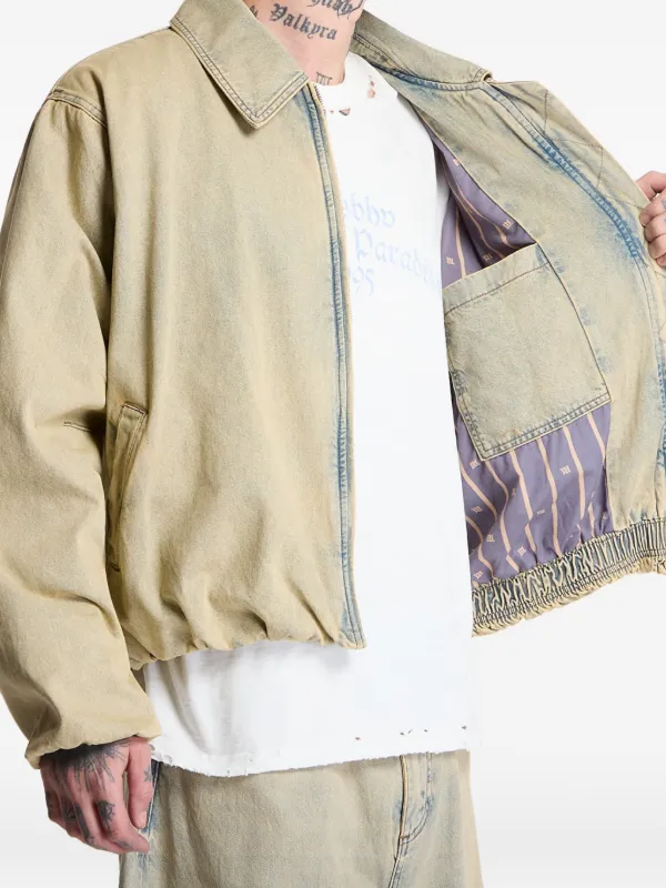MISBHV sand-washed Bomber Denim Jacket | Neutrals | FARFETCH