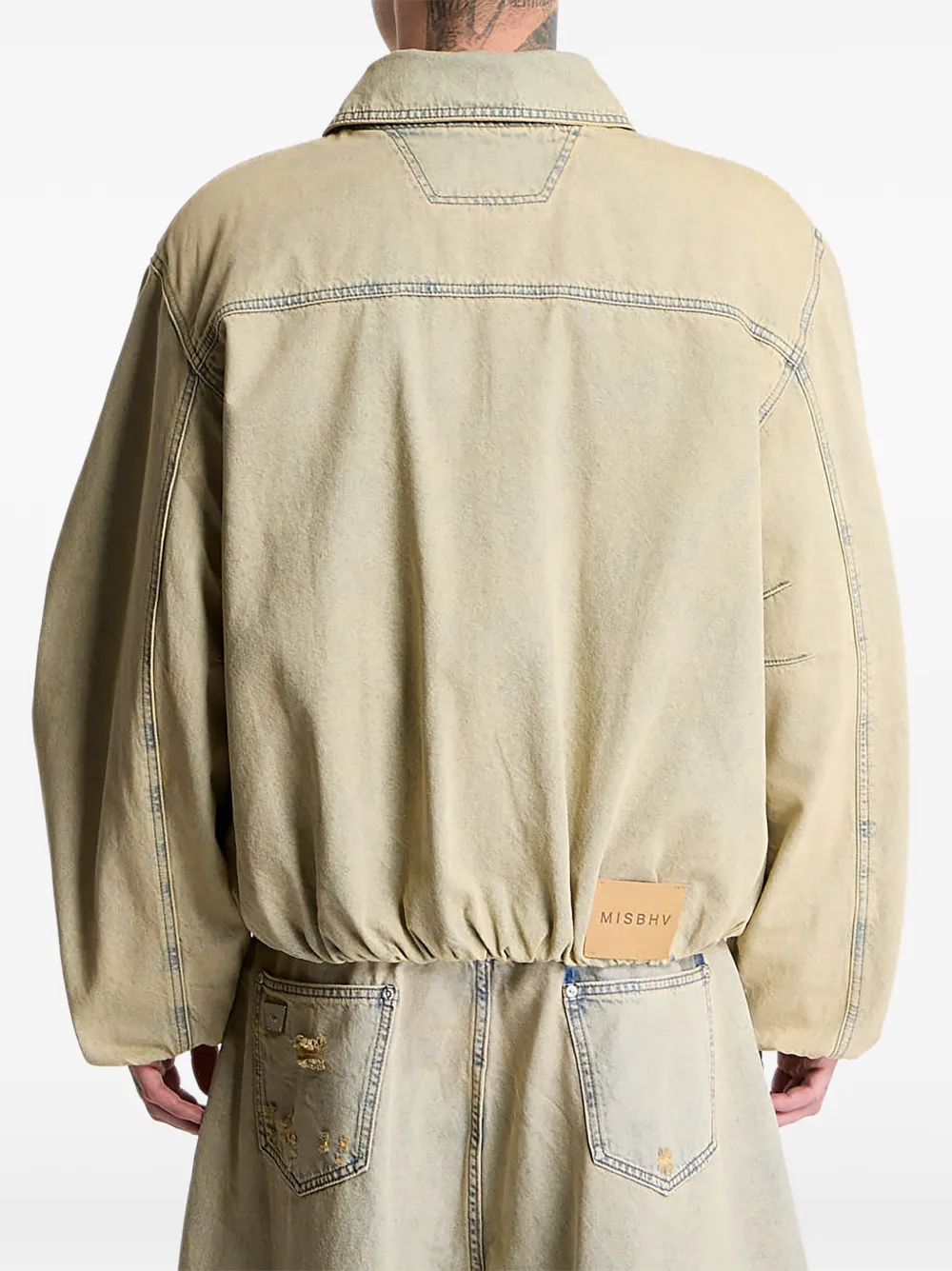 MISBHV Denim bomberjack met zandwassing Beige