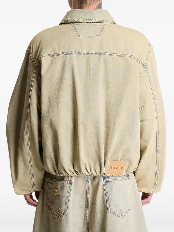 MISBHV sand-washed Bomber Denim Jacket | Neutrals | FARFETCH JO