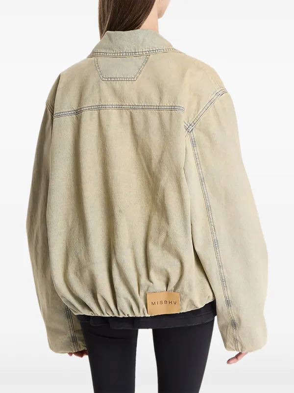 MISBHV sand-washed Bomber Denim Jacket | Neutrals | FARFETCH