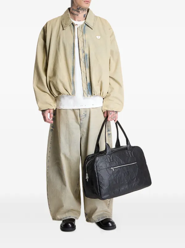 MISBHV sand-washed Bomber Denim Jacket | Neutrals | FARFETCH
