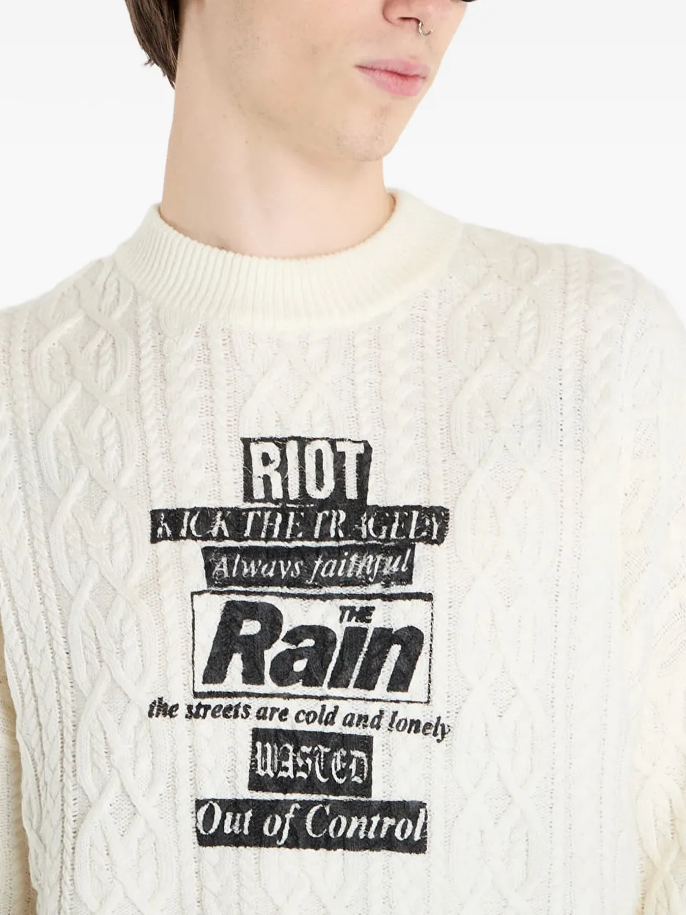 WASTED Rain kabelgebreide trui Beige