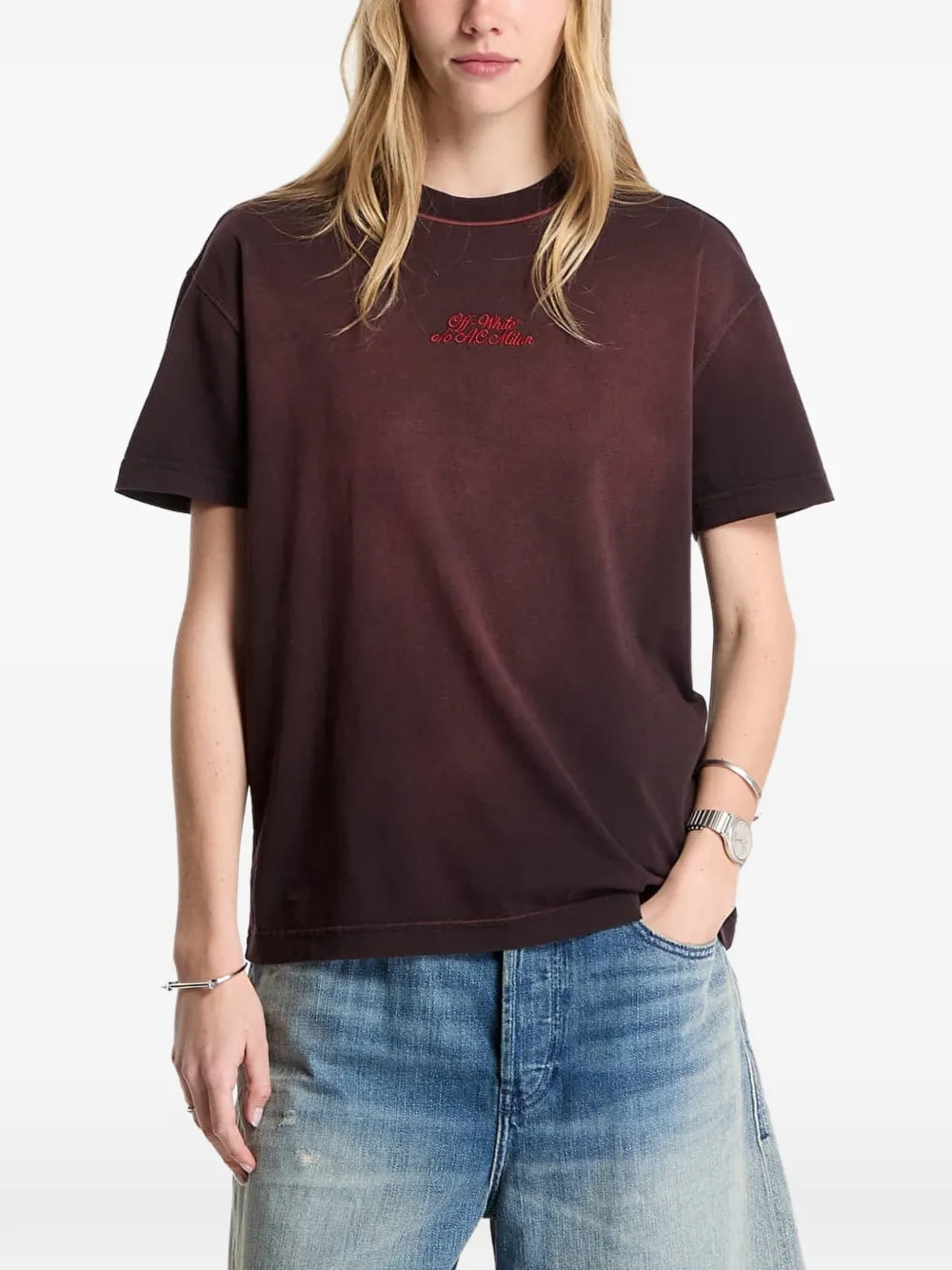 Off-White x AC Milan faded-effect T-shirt - Rosso