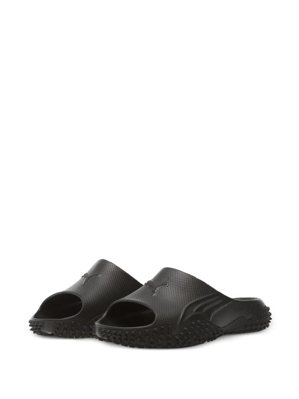PUMA Mostro slippers met logo-reliëf Zwart