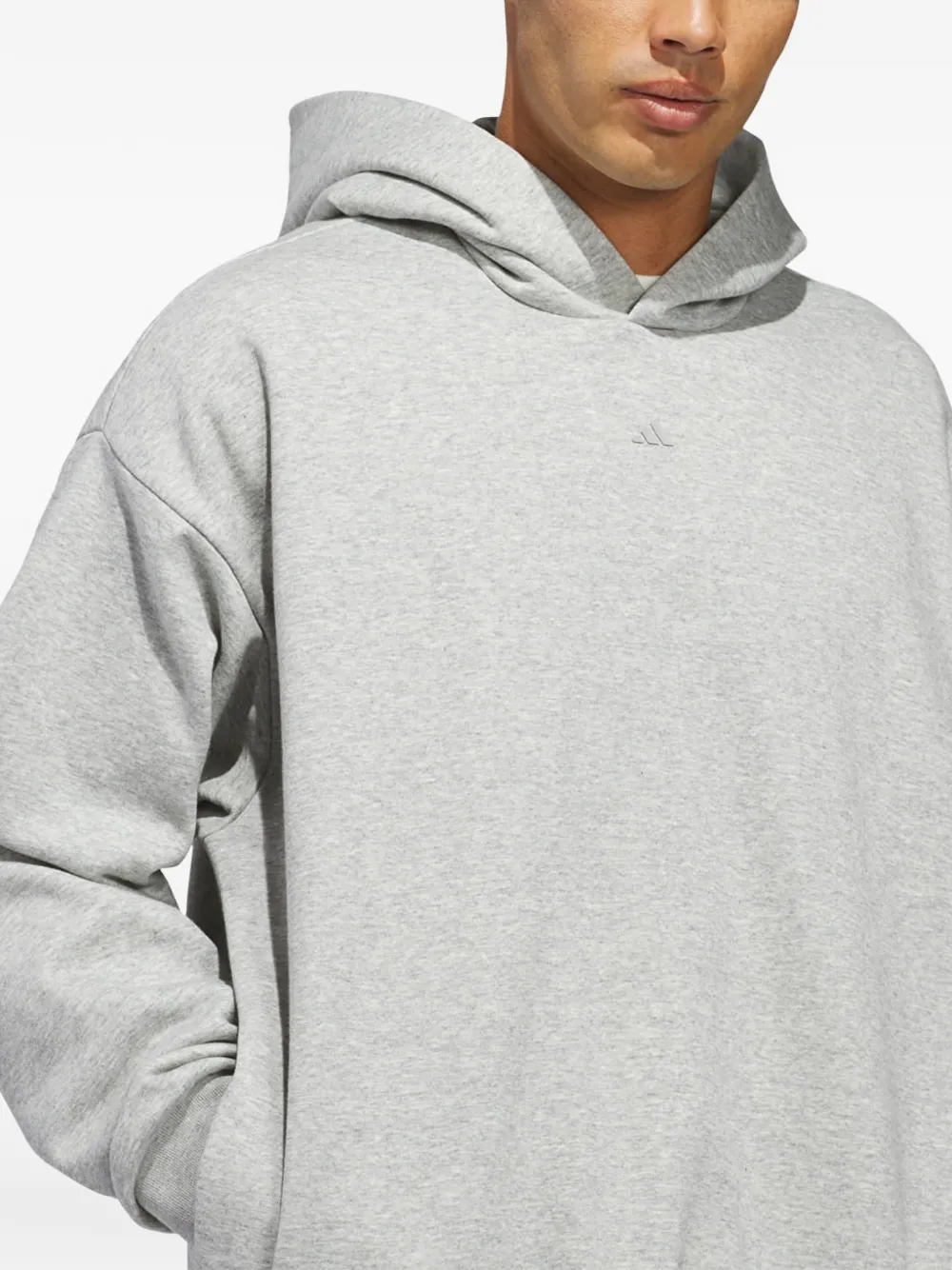 adidas Fleece hoodie met logoprint Grijs