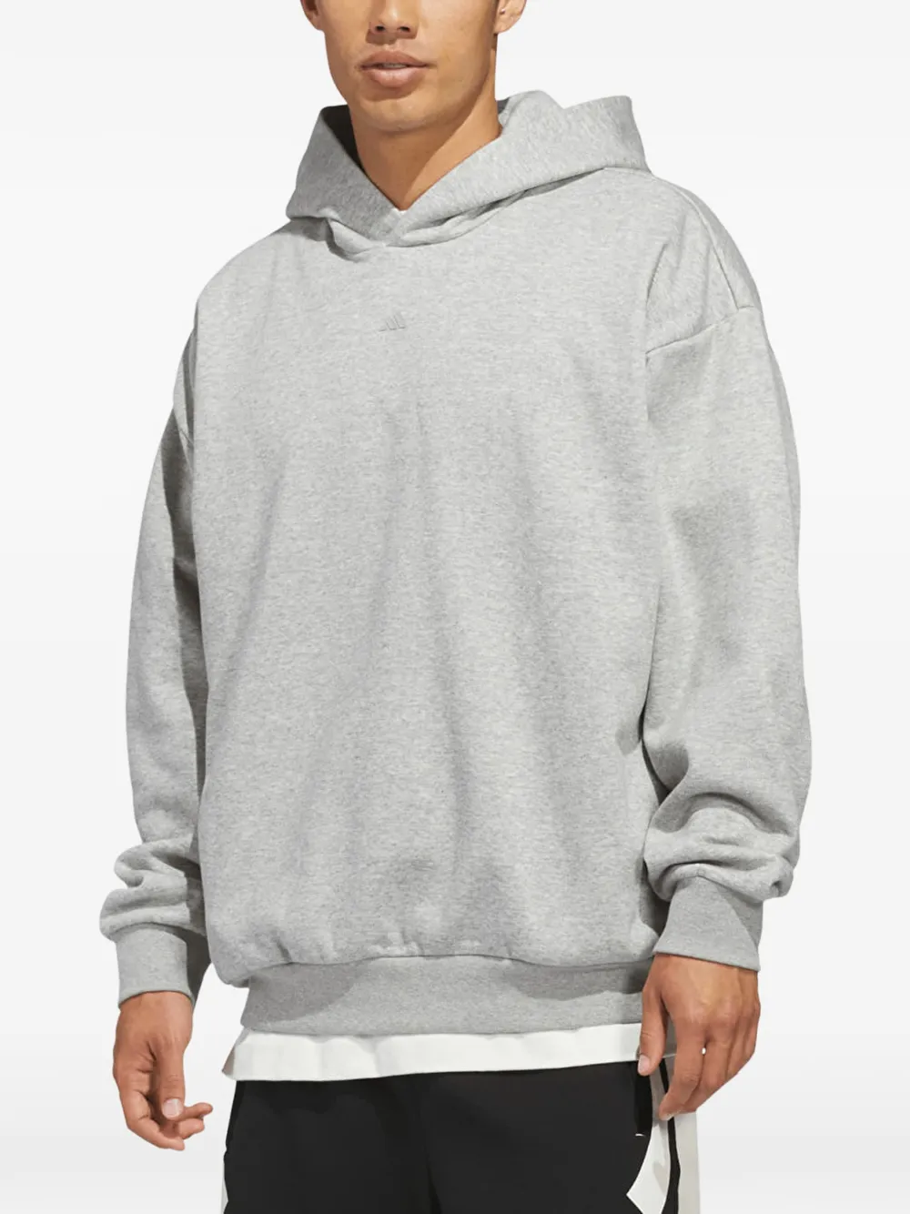 adidas logo-print fleece hoodie - Grau