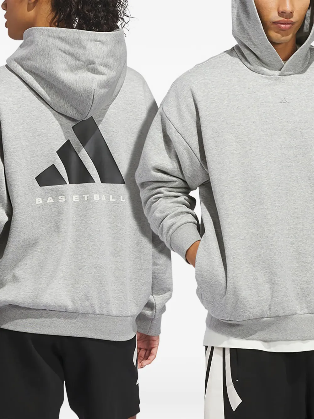 adidas Fleece hoodie met logoprint Grijs