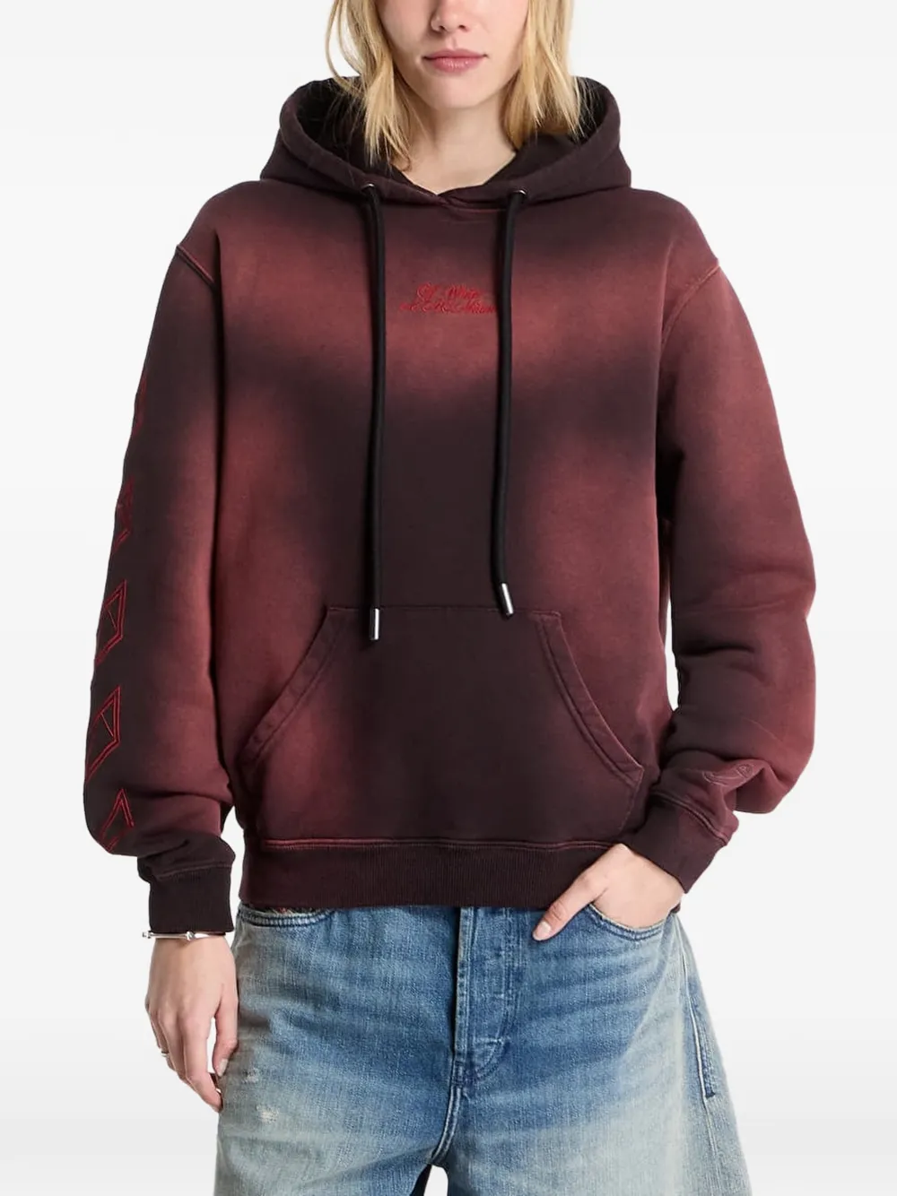 Off-White x AC Milan gradient-effect hoodie - Red