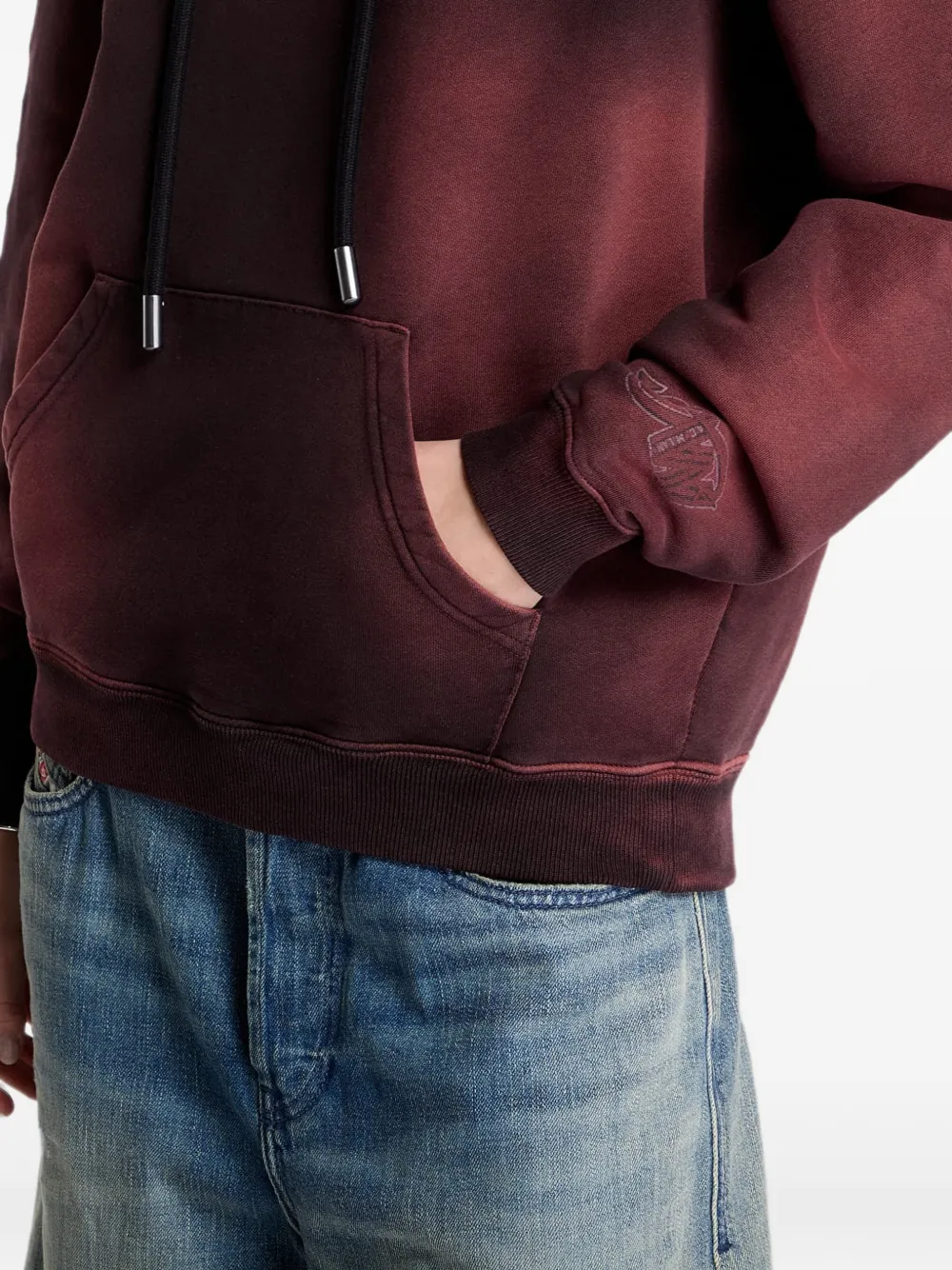 Off-White x AC Milan hoodie met kleurverloop Rood
